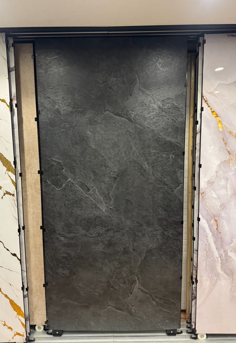 SPC Wandpaneel Leisteen Zwart Mat 280×120×0,3 cm