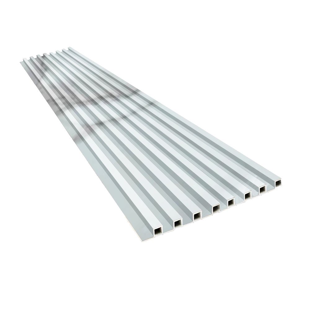White slatted acoustic wall panel