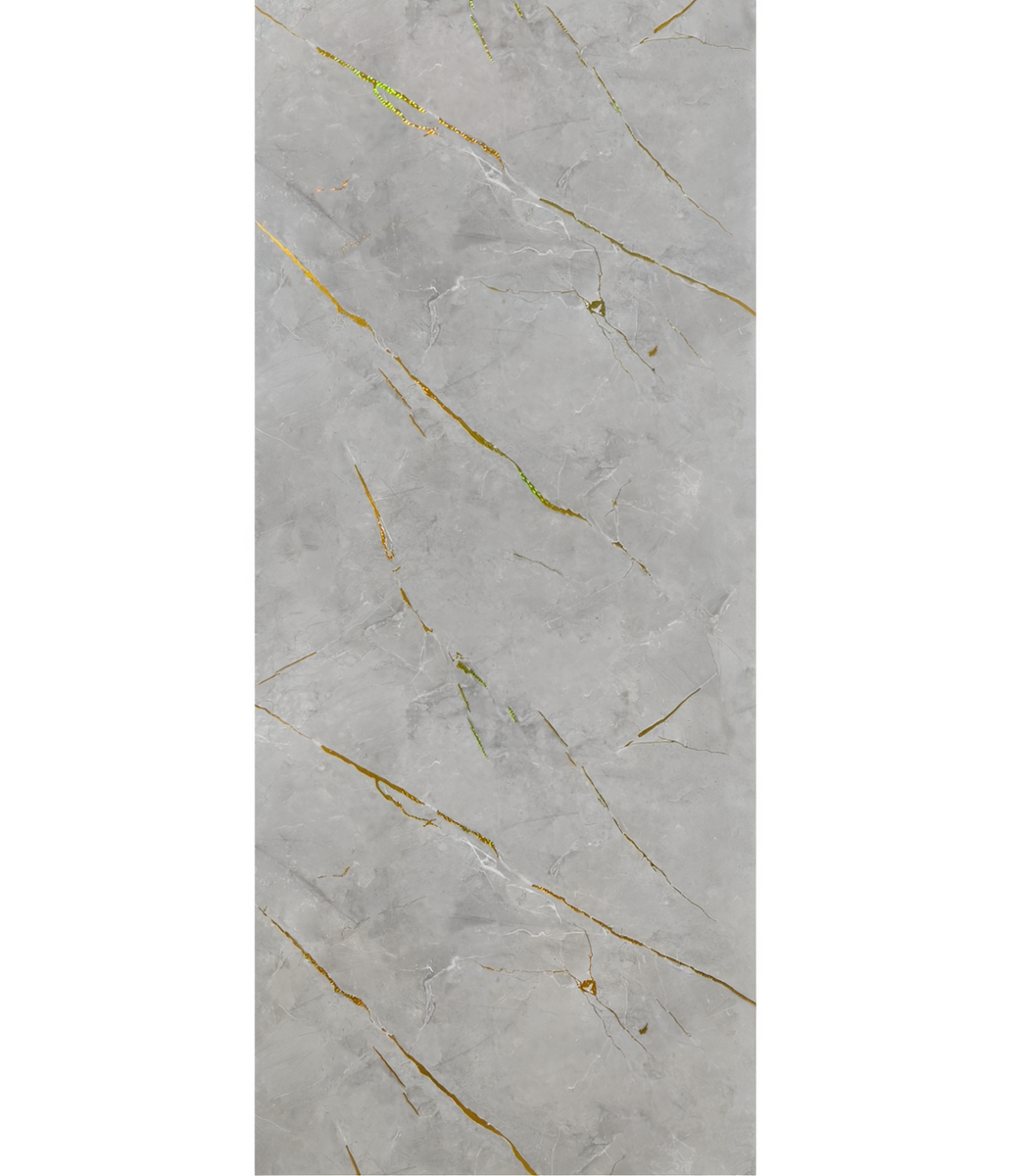 Grijs betonlook PVC wandpaneel met goud