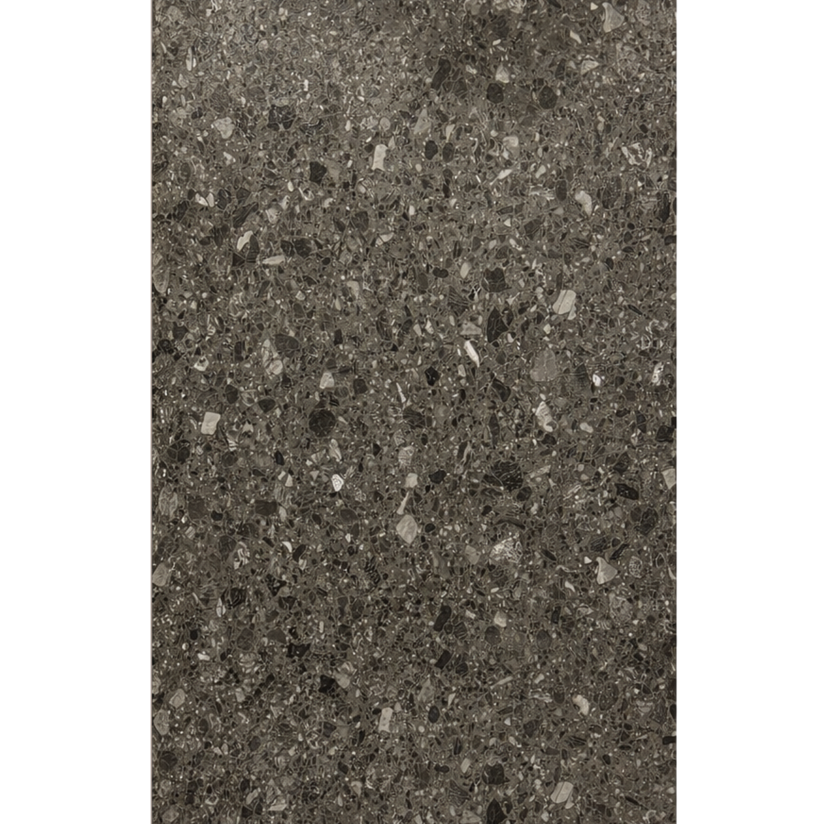 SPC wandpaneel terrazzo donkergrijs mat met fijne steenkorrels geschikt voor badkamer en interieur